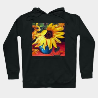 Classic Sunflower in Blue Vase Hoodie